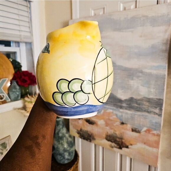 Y2K Hand-Painted Fruit Ceramic Pitcher – 9 Cup Capacity – Glossy Summer Aestheti - Picture 7 of 15